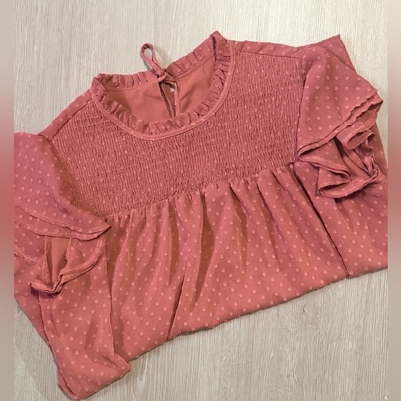 Pink Ruffled Sleeve Top - Picture 2 of 3